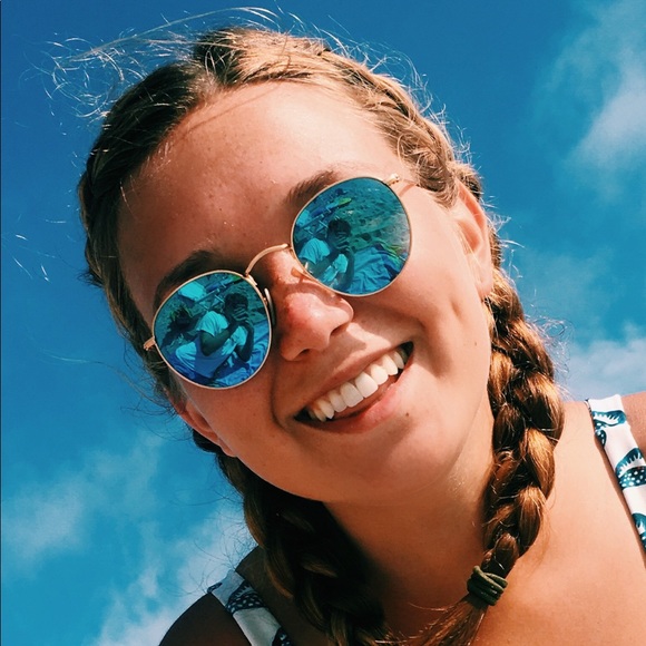 ray ban round blue flash